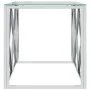 Mesa de centro acero inoxidable y vidrio 110x45x45 cm de vidaXL, Mesas de centro - Ref: Foro24-349961, Precio: 129,91 €, Desc...