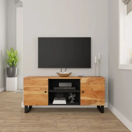 Mueble de TV madera maciza de acacia 105x33x46 cm de vidaXL, Muebles TV - Ref: Foro24-345221, Precio: 124,07 €, Descuento: %