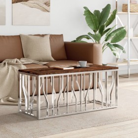 Mesa de centro acero inoxidable y madera maciza reciclada de vidaXL, Mesas de centro - Ref: Foro24-350053, Precio: 116,37 €, ...