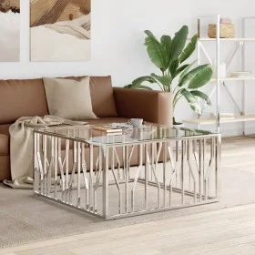Couchtisch aus Edelstahl und Glas 100x100x50 cm von vidaXL, Couchtisch - Ref: Foro24-350065, Preis: 219,18 €, Rabatt: %
