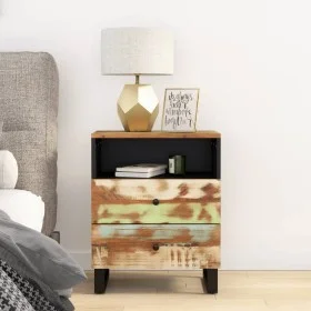 Mesita de noche madera reciclada y contrachapada 50x33x62 cm de vidaXL, Mesitas de noche - Ref: Foro24-350666, Precio: 129,43...
