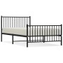 Estructura de cama con cabecero y estribo metal negro 107x203cm de vidaXL, Camas y somieres - Ref: Foro24-350878, Precio: 87,...