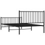 Estructura de cama con cabecero y estribo metal negro 107x203cm de vidaXL, Camas y somieres - Ref: Foro24-350878, Precio: 87,...