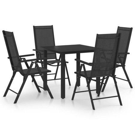 Juego de comedor de jardín 5 piezas aluminio negro en Conjuntos de jardín | Comprar online en Foru.es