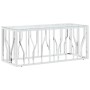 Mesa de centro acero inoxidable y vidrio 110x45x45 cm de vidaXL, Mesas de centro - Ref: Foro24-350049, Precio: 162,01 €, Desc...