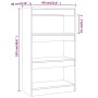 Estantería/divisor madera ingeniería gris hormigón 60x30x103 cm en Librerías y estanterías | Comprar online en Foru.es
