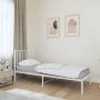 Estructura de cama de metal con cabecero blanco 75x190 cm de vidaXL, Camas y somieres - Ref: Foro24-350921, Precio: 76,54 €, ...