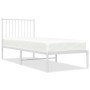 Estructura de cama de metal con cabecero blanco 75x190 cm de vidaXL, Camas y somieres - Ref: Foro24-350921, Precio: 79,12 €, ...