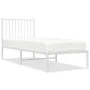 Estructura de cama de metal con cabecero blanco 75x190 cm de vidaXL, Camas y somieres - Ref: Foro24-350921, Precio: 76,54 €, ...