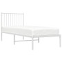 Estructura de cama de metal con cabecero blanco 75x190 cm de vidaXL, Camas y somieres - Ref: Foro24-350921, Precio: 79,12 €, ...