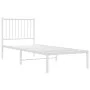 Estructura de cama de metal con cabecero blanco 75x190 cm de vidaXL, Camas y somieres - Ref: Foro24-350921, Precio: 76,54 €, ...