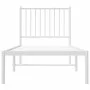 Estructura de cama de metal con cabecero blanco 75x190 cm de vidaXL, Camas y somieres - Ref: Foro24-350921, Precio: 76,54 €, ...
