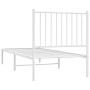 Estructura de cama de metal con cabecero blanco 75x190 cm de vidaXL, Camas y somieres - Ref: Foro24-350921, Precio: 79,12 €, ...