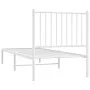 Estructura de cama de metal con cabecero blanco 75x190 cm de vidaXL, Camas y somieres - Ref: Foro24-350921, Precio: 76,54 €, ...