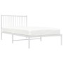 Estructura de cama de metal con cabecero blanco 100x200 cm de vidaXL, Camas y somieres - Ref: Foro24-350926, Precio: 72,22 €,...