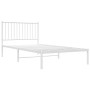 Estructura de cama de metal con cabecero blanco 100x200 cm de vidaXL, Camas y somieres - Ref: Foro24-350926, Precio: 72,22 €,...