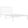 Estructura de cama de metal con cabecero blanco 100x200 cm de vidaXL, Camas y somieres - Ref: Foro24-350926, Precio: 71,09 €,...