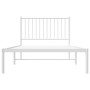 Estructura de cama de metal con cabecero blanco 100x200 cm de vidaXL, Camas y somieres - Ref: Foro24-350926, Precio: 72,22 €,...