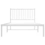 Estructura de cama de metal con cabecero blanco 100x200 cm de vidaXL, Camas y somieres - Ref: Foro24-350926, Precio: 71,09 €,...