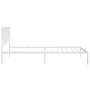 Estructura de cama de metal con cabecero blanco 100x200 cm de vidaXL, Camas y somieres - Ref: Foro24-350926, Precio: 71,09 €,...