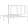 Estructura de cama de metal con cabecero blanco 100x200 cm de vidaXL, Camas y somieres - Ref: Foro24-350926, Precio: 71,09 €,...