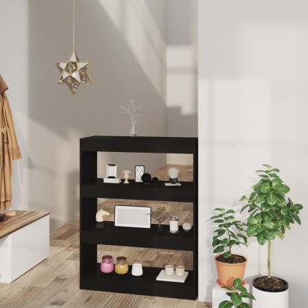 Estantería/divisor madera contrachapada negro 80x30x103 cm en Librerías y estanterías | Comprar online en Foru.es