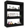 Estantería/divisor madera contrachapada negro 80x30x103 cm en Librerías y estanterías | Comprar online en Foru.es