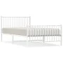 Estructura cama metal con cabecero y pie cama blanca 107x203 cm de vidaXL, Camas y somieres - Ref: Foro24-350945, Precio: 84,...