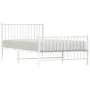 Estructura cama metal con cabecero y pie cama blanca 107x203 cm de vidaXL, Camas y somieres - Ref: Foro24-350945, Precio: 84,...