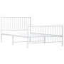 Estructura cama metal con cabecero y pie cama blanca 107x203 cm de vidaXL, Camas y somieres - Ref: Foro24-350945, Precio: 84,...