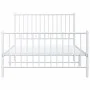 Estructura cama metal con cabecero y pie cama blanca 107x203 cm de vidaXL, Camas y somieres - Ref: Foro24-350945, Precio: 84,...
