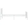 Estructura cama metal con cabecero y pie cama blanca 107x203 cm de vidaXL, Camas y somieres - Ref: Foro24-350945, Precio: 84,...