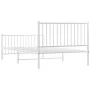 Metal bed frame with headboard and footboard white 107x203 cm by vidaXL, Beds and slatted bases - Ref: Foro24-350945, Price: ...