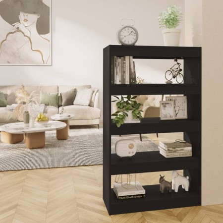 Estantería/divisor madera de ingeniería negro 80x30x135 cm en Librerías y estanterías | Comprar online en Foru.es