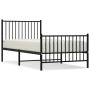 Estructura de cama con cabecero y estribo metal negro 90x190 cm de vidaXL, Camas y somieres - Ref: Foro24-350874, Precio: 65,...