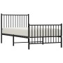 Estructura de cama con cabecero y estribo metal negro 90x190 cm de vidaXL, Camas y somieres - Ref: Foro24-350874, Precio: 65,...