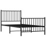 Estructura de cama con cabecero y estribo metal negro 90x190 cm de vidaXL, Camas y somieres - Ref: Foro24-350874, Precio: 65,...
