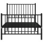 Estructura de cama con cabecero y estribo metal negro 90x190 cm de vidaXL, Camas y somieres - Ref: Foro24-350874, Precio: 65,...