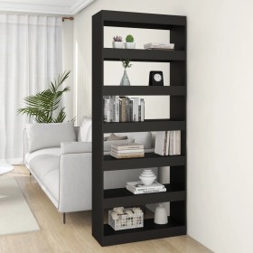 Estantería/divisor madera de ingeniería negro 80x30x198 cm en Librerías y estanterías | Comprar online en Foru.es