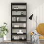 Estantería/divisor madera de ingeniería negro 80x30x198 cm en Librerías y estanterías | Comprar online en Foru.es