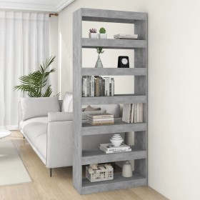 Estantería/divisor madera ingeniería gris hormigón 80x30x198 cm en Librerías y estanterías | Comprar online en Foru.es