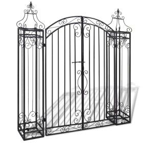 Puerta de jardín decorativa de hierro forjado 122x20,5x134 cm de vidaXL, Puertas de jardín - Ref: Foro24-40905, Precio: 185,1...