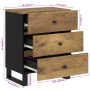 Mesita de noche madera mango madera contrachapada 50x33x62 cm de vidaXL, Mesitas de noche - Ref: Foro24-350663, Precio: 160,8...