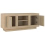 Mueble de TV madera contrachapada roble Sonoma 102x35x45 cm en Muebles TV | Comprar online en Foru.es