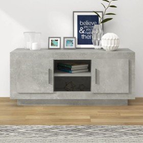 Mueble de TV madera contrachapada gris hormigón 102x35x45 cm en Muebles TV | Comprar online en Foru.es