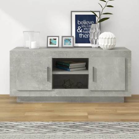 Mueble de TV madera contrachapada gris hormigón 102x35x45 cm en Muebles TV | Comprar online en Foru.es
