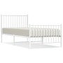 Estructura cama metal con cabecero y pie cama blanca 90x200 cm de vidaXL, Camas y somieres - Ref: Foro24-350942, Precio: 78,6...
