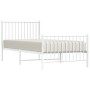 Estructura cama metal con cabecero y pie cama blanca 90x200 cm de vidaXL, Camas y somieres - Ref: Foro24-350942, Precio: 78,6...