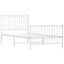 Estructura cama metal con cabecero y pie cama blanca 90x200 cm de vidaXL, Camas y somieres - Ref: Foro24-350942, Precio: 78,6...