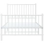 Estructura cama metal con cabecero y pie cama blanca 90x200 cm de vidaXL, Camas y somieres - Ref: Foro24-350942, Precio: 78,6...